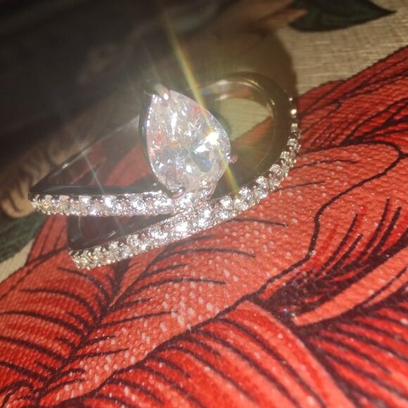 Neiman Marcus 14K White Gold Plated Solitaire Engagement Ring - Picture 4 of 4